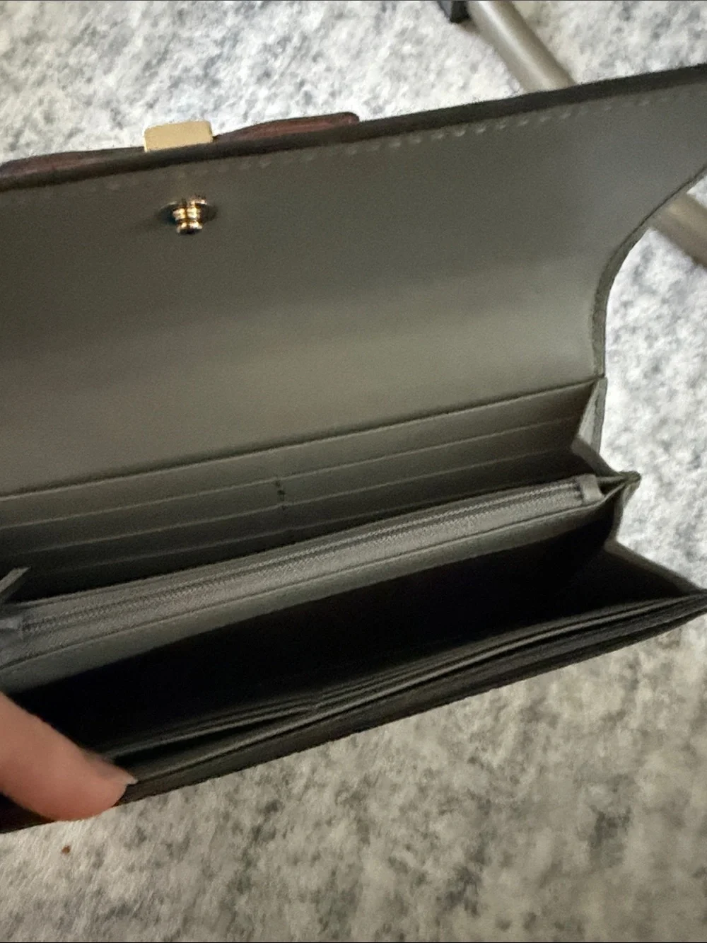Gucci Pink and Gray Bow-Accent Continental Wallet. Great condition!